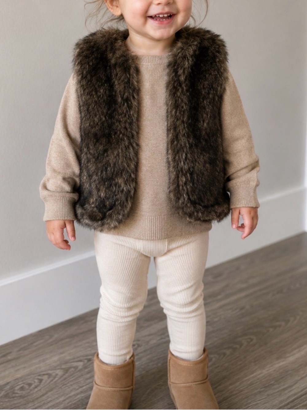 Carter's Dark Brown Faux Fur Vest - 18 months